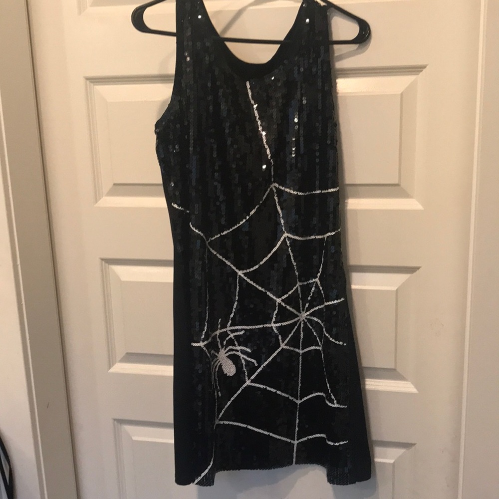 Sequined Spider Web Mod Dress - Unique!